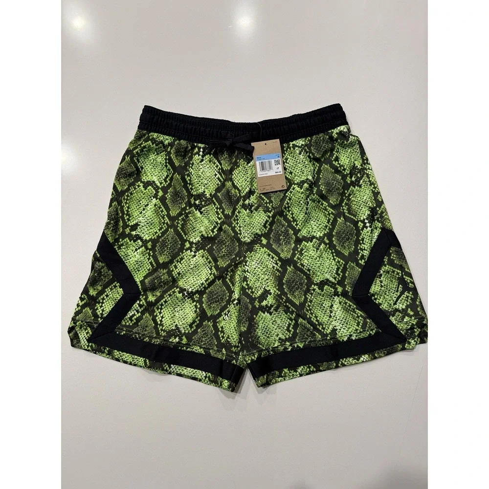 Jordan Dri-FIT Diamond Mesh Shorts Mens Green Snakeskin HF9907-358 M 7in